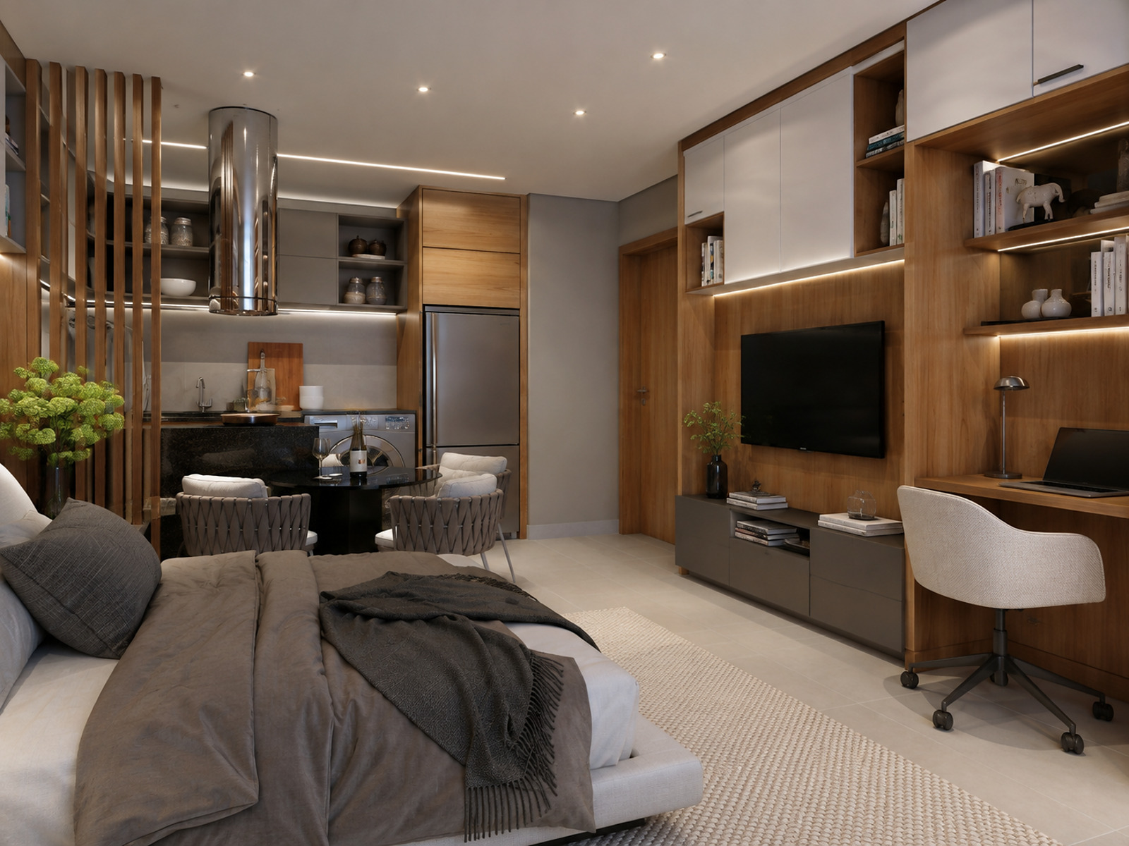 Perspectiva de loft integrado
